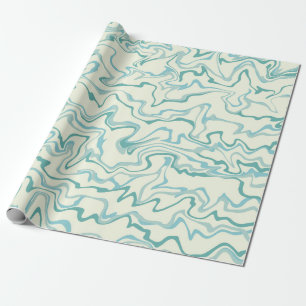 Hippie 70er Blue Marble Liquid Swirl Boho Muster Geschenkpapier