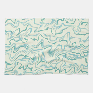 Hippie 70er Blue Marble Liquid Swirl Boho Muster Geschirrtuch