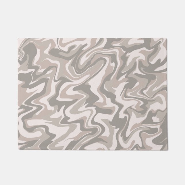 Hippie 70er Gray Marble Liquid Swirl Boho Muster Fußmatte (Vorderseite)