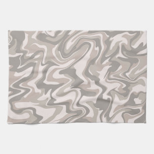 Hippie 70er Gray Marble Liquid Swirl Boho Muster Geschirrtuch