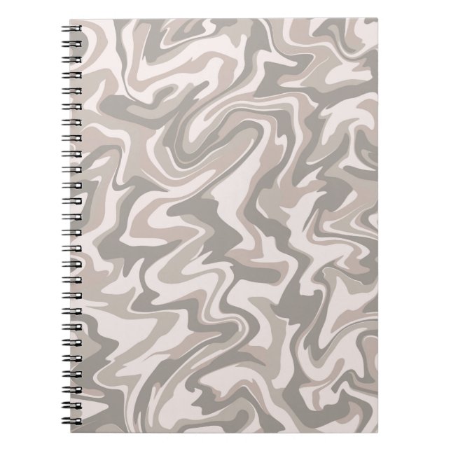 Hippie 70er Gray Marble Liquid Swirl Boho Muster Notizblock (Vorderseite)