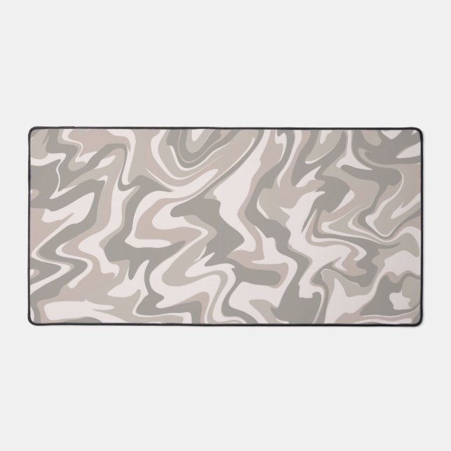 Hippie 70er Gray Marble Liquid Swirl Boho Muster Schreibtischunterlage (Vorderseite)