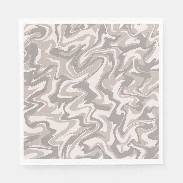 Hippie 70er Gray Marble Liquid Swirl Boho Muster Serviette (Vorderseite)