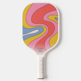 Hippie 70er Style Wavy Mod Pattern Benutzerdefinie Pickleball Schläger
