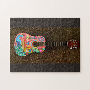 HIPPIE ACCOUSTIC GUITAR JIGSAW PUZZZZ