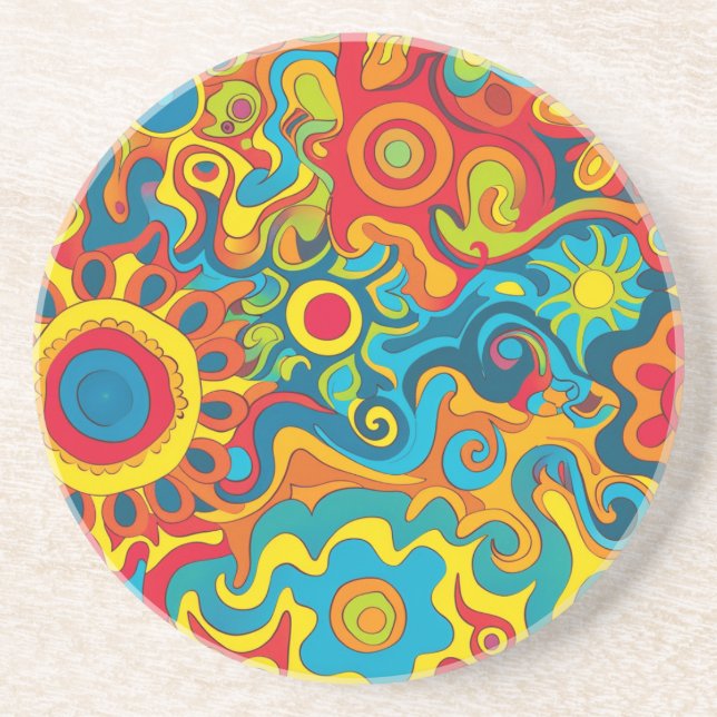 Hippie-Achterbahn Getränkeuntersetzer (Vorne)