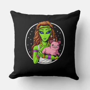 Hippie Alien Vegan Girl Kissen