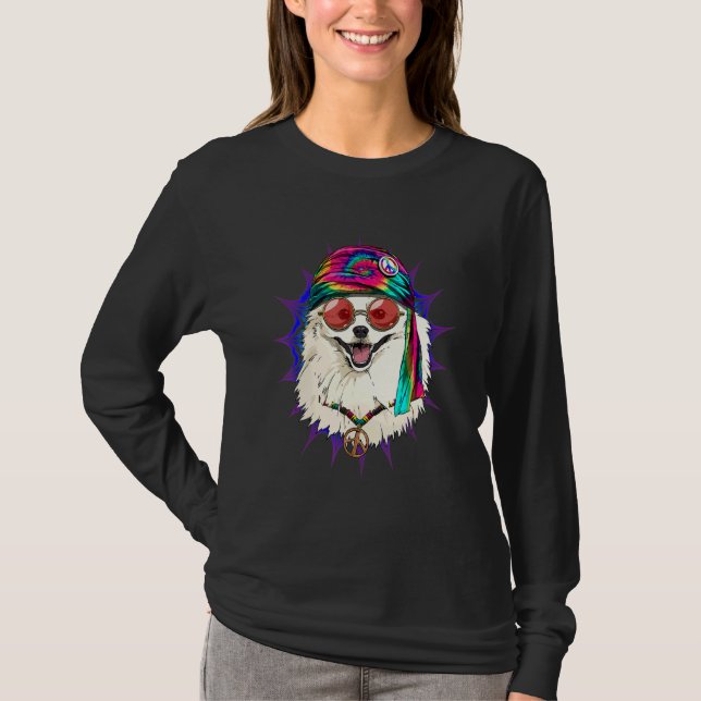 Hippie American Eskimo Tie Dye Peace Sign Psychede T-Shirt (Vorderseite)