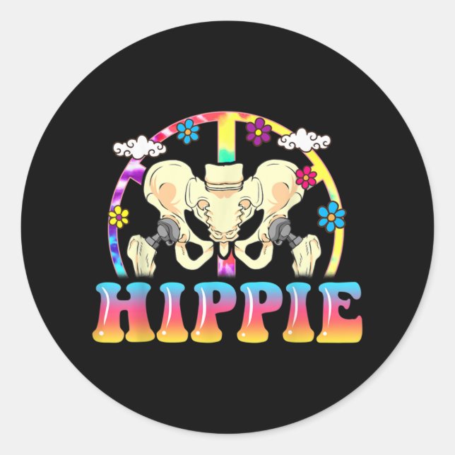 Hippie Angesagte Ersetzung Gemeinsame Operation Fu Runder Aufkleber (Vorderseite)