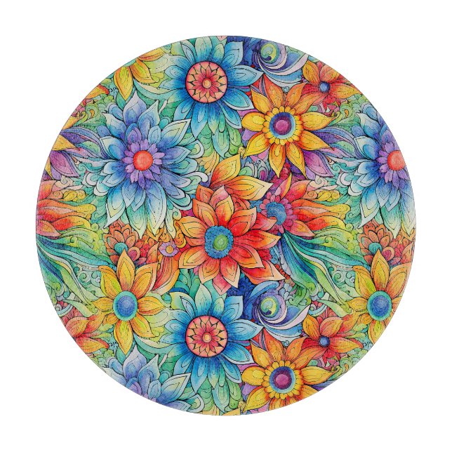 Hippie Art Cutting Board Schneidebrett (Vorderseite)