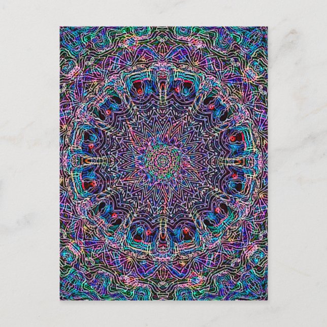 Hippie Art Psychadelic Print Postkarte (Vorderseite)