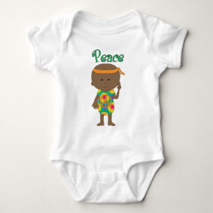 Hippie-Baby-Frieden Afroamerikanisch Baby Strampler