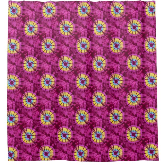 Hippie-Batik-Kreis Duschvorhang (Vorderseite)