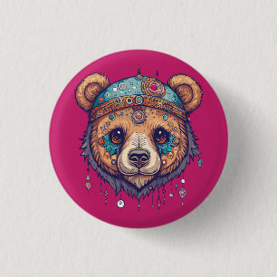 Hippie Bear I Button
