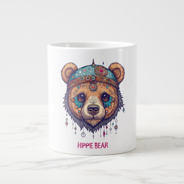 Hippie Bear I Jumbo-Tasse (Vorderseite)