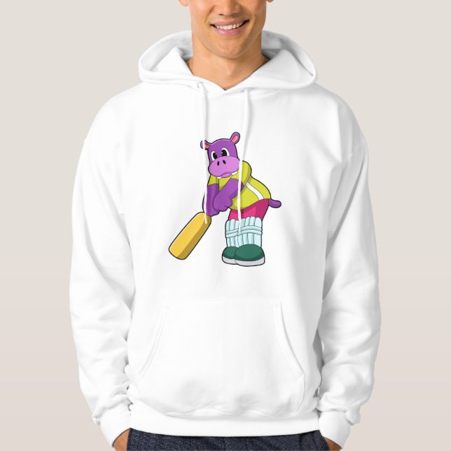 Hippie bei Cricket mit Cricket-Fledermaus Hoodie (Vorderseite)