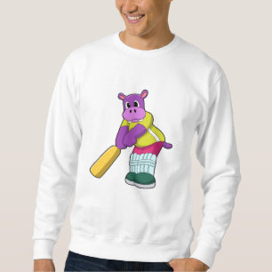 Hippie bei Cricket mit Cricket-Fledermaus Sweatshirt