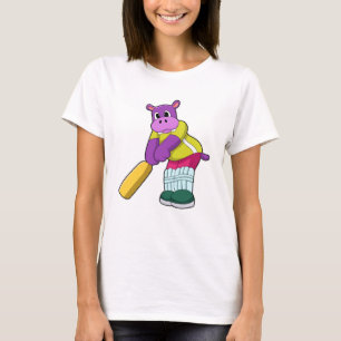 Hippie bei Cricket mit Cricket-Fledermaus T-Shirt