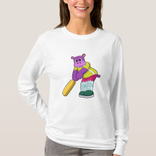 Hippie bei Cricket mit Cricket-Fledermaus T-Shirt