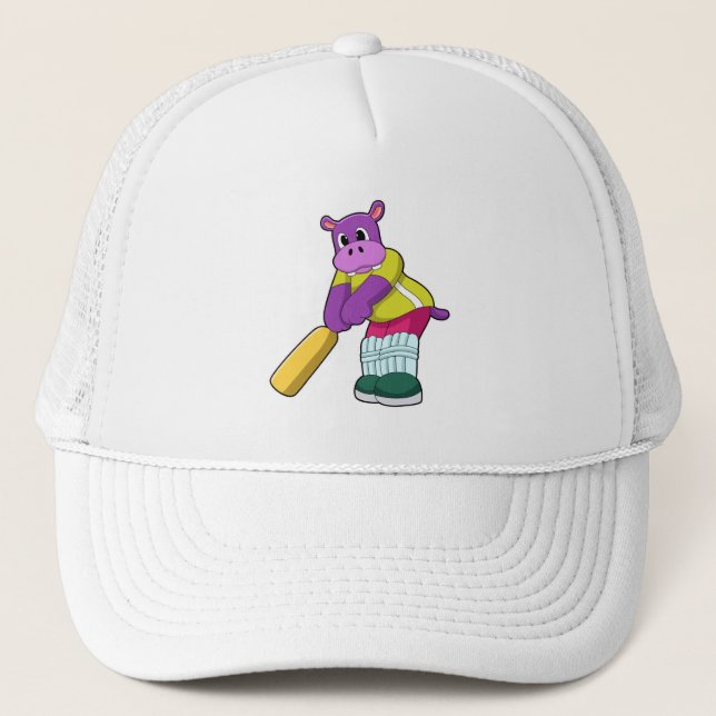 Hippie bei Cricket mit Cricket-Fledermaus Truckerkappe (Vorderseite)
