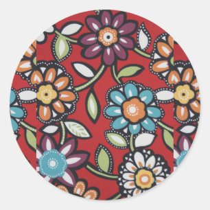 Hippie-Blume-Aufkleber Runder Aufkleber