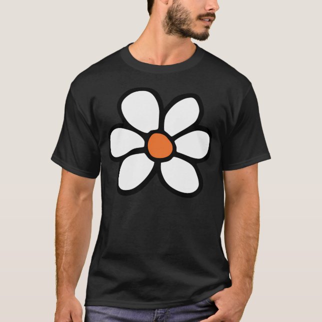 Hippie Blume Cartoon T-Shirt (Vorderseite)