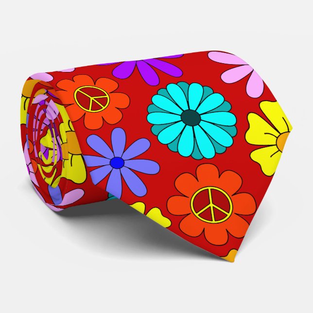 Hippie Blume Neck Tie Krawatte (Gerollt)