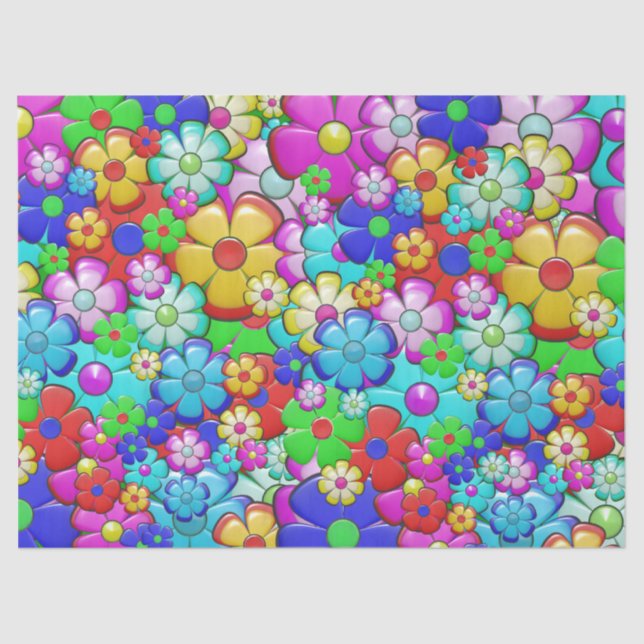 Hippie-Blume-Papiertaschentuch Seidenpapier (Vorderseite)