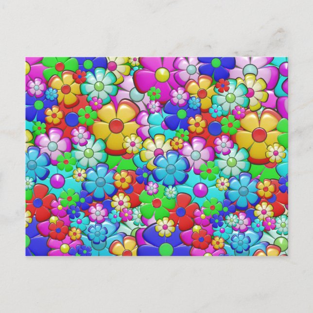 Hippie-Blume-Postkarte Postkarte (Vorderseite)