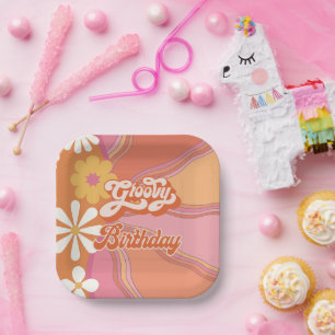Hippie Blume Power 70er 60er Birthday Party Papier Pappteller