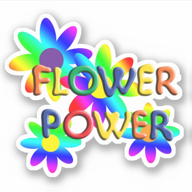 Hippie Blume Power Aufkleber (Vorderseite)