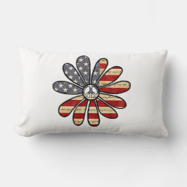 Hippie Blume Power Peace Signie American Flag Lendenkissen