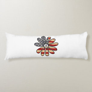 Hippie Blume Power Peace Signie American Flag Seitenschläferkissen