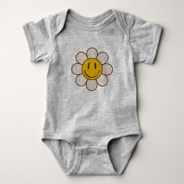 Hippie Blume Power Säugling Outfit Baby Strampler (Vorderseite)