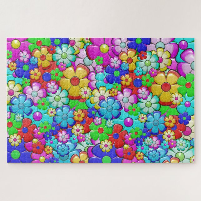 Hippie-Blumen-Puzzle (Horizontal)