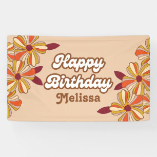 Hippie-Blumen-Retro-70er 30. Geburtstagsbanner Banner