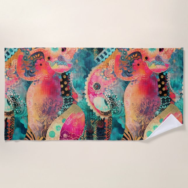 Hippie Boho Beach Handtuch (Vorderseite)