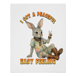 Hippie Boho Friedlicher Einfacher Gefühl Hase Kani Poster