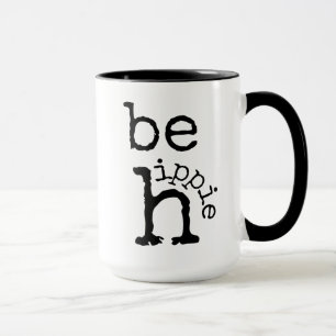 Hippie, Boho, Schwarz-weiß, Kaffee Tasse