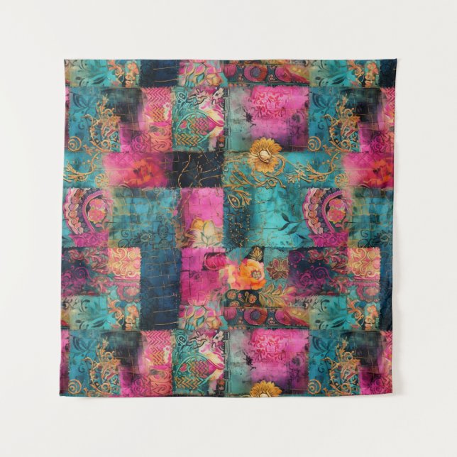 Hippie Boho Tapestry Wandteppich (Vorderseite)