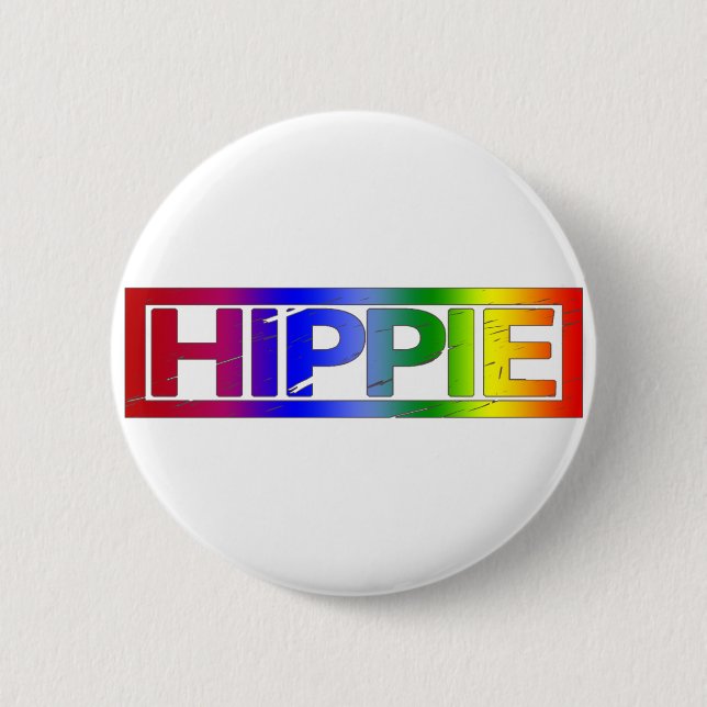 Hippie-Briefmarke Button (Vorderseite)