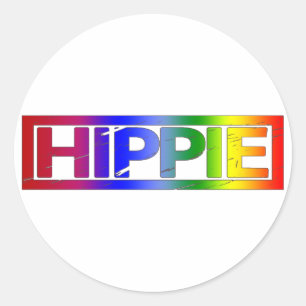 Hippie-Briefmarke Runder Aufkleber