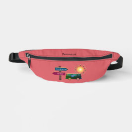 Hippie Camper Van Adventure Quote Candy Pink Bauchtasche