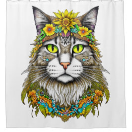 Hippie Cat Duschvorhang
