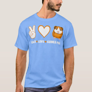 Hippie Cavy Lover Guinea Pig Owner Peace, Liebe, G T-Shirt