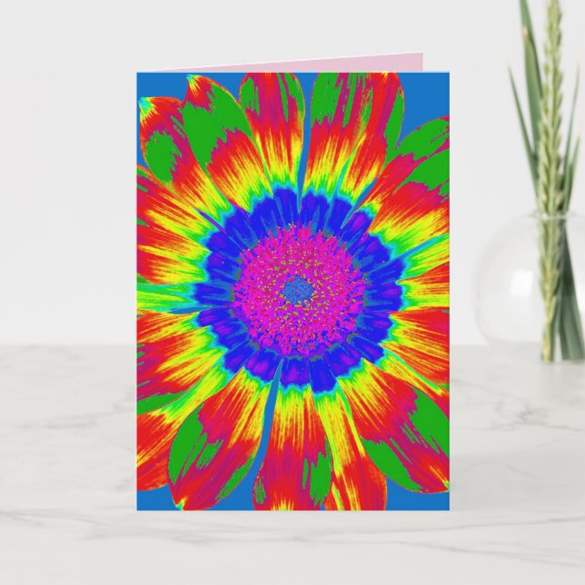 HIPPIE CHICK BIRTHDAY CARD KARTE (Vorderseite)