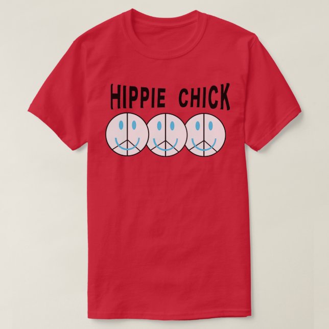 Hippie Chick Peace Sign T-Shirt (Design vorne)
