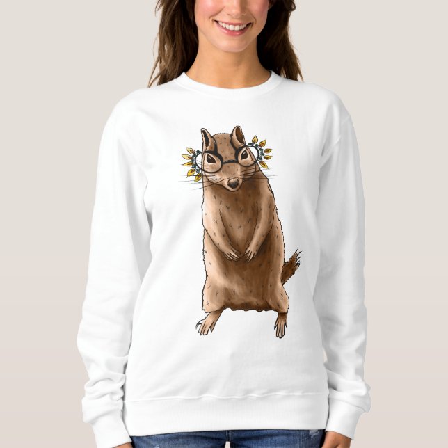 Hippie Chipmunk in Brillen Sweatshirt (Vorderseite)