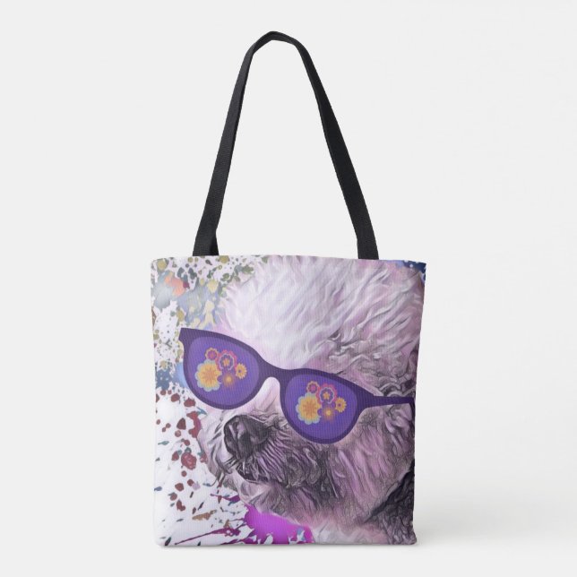 Hippie 'Chon the Bichon Tasche (Rückseite)