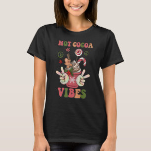 Hippie Christmas Happy Holidays Hot Cocoa Xmas Pea T-Shirt